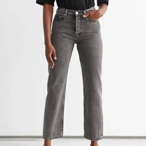 & Other Stories Keeper Cut Cropped Straight Jeans Denim